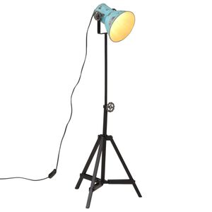 vidaXL Candeeiro de p&eacute; 25 W 35x35x65/95 cm E27 azul desgastado