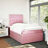 vidaXL Cama boxspring com colch&atilde;o 120x200 cm veludo rosa