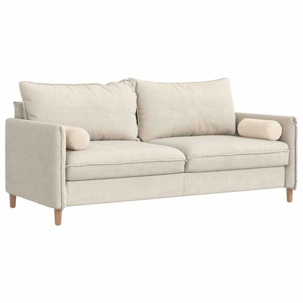 vidaXL Almofadas de Apoio 2 pcs Bege Ø 15 x 40 cm Tecido de Microfibra