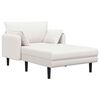 vidaXL Chaise longue grande Creme Boucl&eacute;