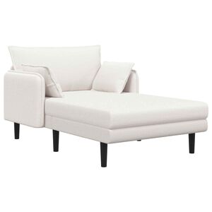 vidaXL Chaise longue grande Creme Boucl&eacute;