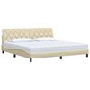 vidaXL Estrutura de cama sem colch&atilde;o 200x200 cm tecido cor creme