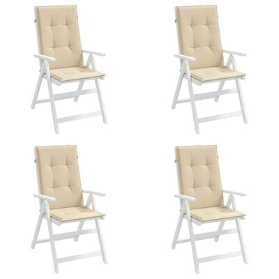 vidaXL Almofadões para cadeiras altas de jardim 4 pcs tecido bege