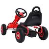 vidaXL Kart a pedais com pneus pneumáticos vermelho