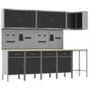 vidaXL Conjunto de Arm&aacute;rios de Trabalho Manual 12 pcs Preto e Cinza
