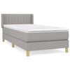 vidaXL Cama com molas/colch&atilde;o 100x200 cm tecido cinzento-claro
