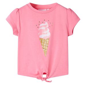 vidaXL T-shirt de crian&ccedil;a rosa-brilhante fluorescente 92