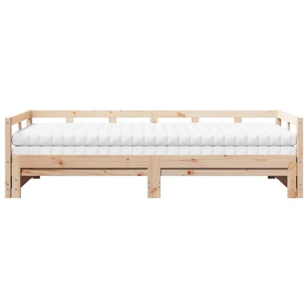 vidaXL Sof&aacute;-cama com gavet&atilde;o e colch&otilde;es 90x190 cm pinho maci&ccedil;o