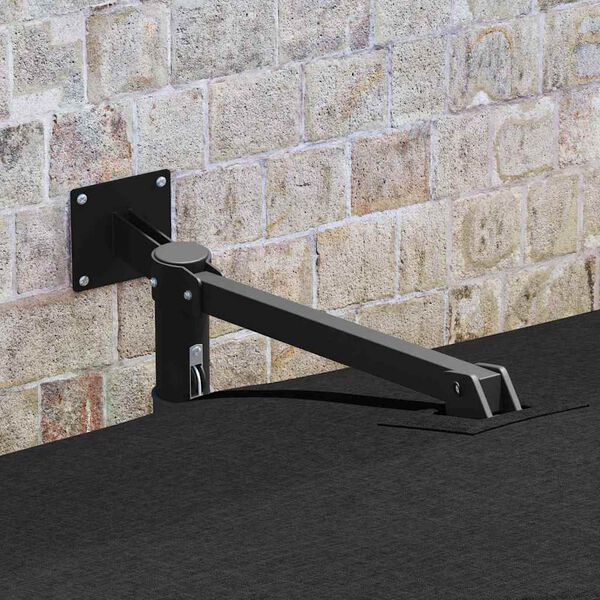 vidaXL Guarda-sol de Jardim Preto e Preto 248,5 x 247,5 x 160 cm