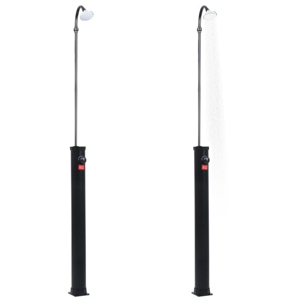 vidaXL Chuveiro solar de jardim 215 cm 8 L preto