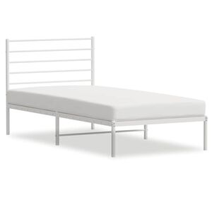 vidaXL Estrutura de cama sem colch&atilde;o com cabeceira 75x190 cm branco