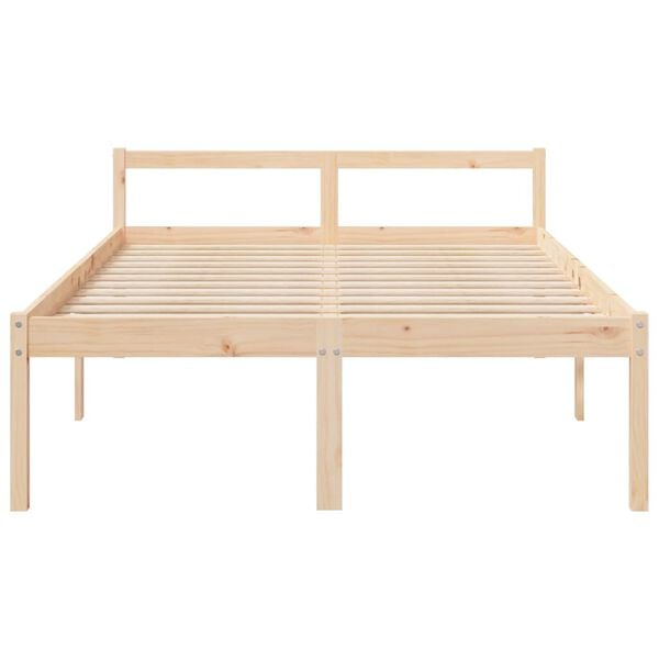 vidaXL Cama de casal para idosos 135x190 cm pinho maci&ccedil;o