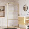 vidaXL Divis&oacute;ria de chuveiro 100x195 cm vidro transparente ESG dourado