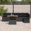 vidaXL Conjunto de Sof&aacute; de Jardim com almofada 7 pcs Preto vime PE
