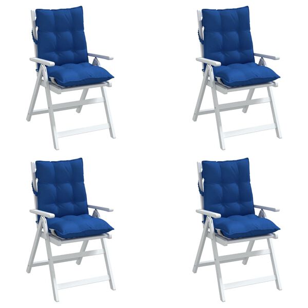vidaXL Almofad&otilde;es cadeira encosto baixo 4 pcs tecido oxford azul real