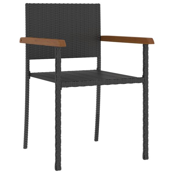 vidaXL 5 pcs conjunto de jantar para exterior vime PE preto