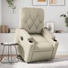 vidaXL Poltrona reclin&aacute;vel elevat&oacute;ria el&eacute;trica couro artificial creme
