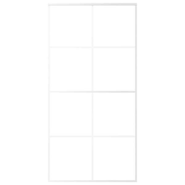 vidaXL Porta deslizante em vidro ESG e alumínio 102,5x205 cm branco