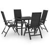 vidaXL 5 pcs conjunto de jantar para jardim alum&iacute;nio antracite