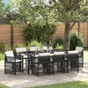 vidaXL Conjunto de Jantar para Jardim 9 pcs Preto vime PE