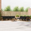 vidaXL Conjunto de Sof&aacute;s para Exterior 9 pcs Natural e Preto