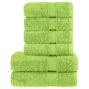 vidaXL 6pcs Conjunto toalhas banho premium SOLUND 600 gsm verde ma&ccedil;a
