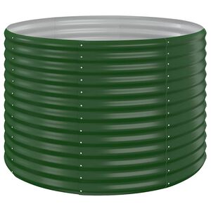 vidaXL Canteiro elevado jardim 100x100x68 cm a&ccedil;o galvanizado verde