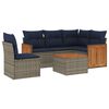 vidaXL Conjunto de sof&aacute; de jardim com 6 pe&ccedil;as e almofadas em rattan sint&eacute;tico cinza