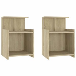 vidaXL Mesas cabeceira 2 pcs derivados de madeira carvalho sonoma