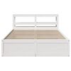 vidaXL Estrutura de cama com cabeceira 120x200 cm pinho maci&ccedil;o branco