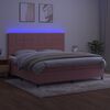 vidaXL Cama box spring c/ colch&atilde;o/LED 200x200 cm veludo rosa
