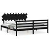 vidaXL Estrutura cama Super King Size c/cabeceira madeira maci&ccedil;a preto
