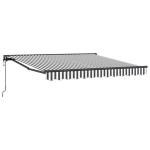 vidaXL Toldo Retr&aacute;til Antracite e Branco 300 x 250 cm