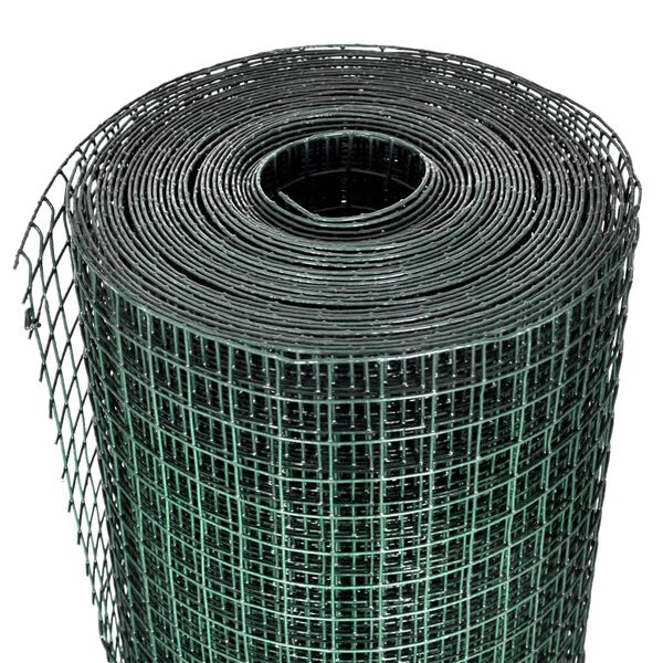 vidaXL Cerca de arame para galinheiro 1x25 m a&ccedil;o galvanizado verde