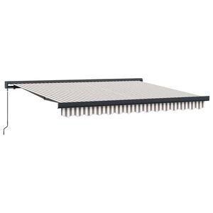 vidaXL Toldo retr&aacute;til Cinza Claro e Branco 500 &times; 300 cm