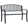 vidaXL Banco jardim 125 cm a&ccedil;o preto
