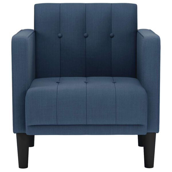 vidaXL Poltrona com apoio de bra&ccedil;os 53 cm tecido azul