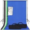 vidaXL Kit de est&uacute;dio fotografia com softbox de ilumina&ccedil;&atilde;o e fundos