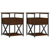 vidaXL Mesas de cabeceira 2 pcs derivados de madeira carvalho castanho