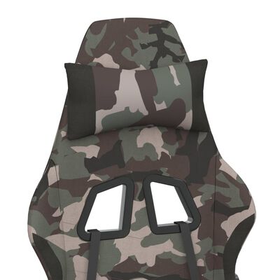 vidaxL Cadeira de gaming com apoio de pés tecido Preto e camuflagem