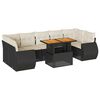 vidaXL 8 pcs conjunto sof&aacute;s de jardim com almofad&otilde;es vime PE preto