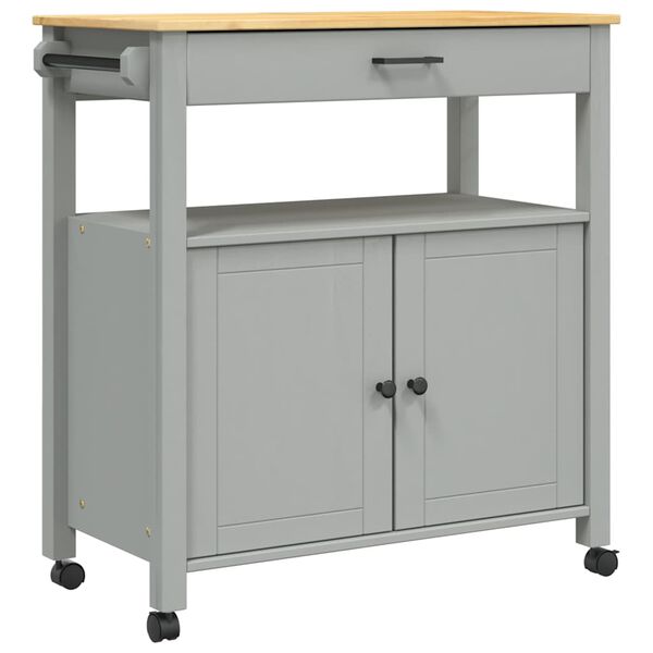 vidaXL Carrinho de cozinha MONZA 84x40x88,5 cm madeira de pinho maciça