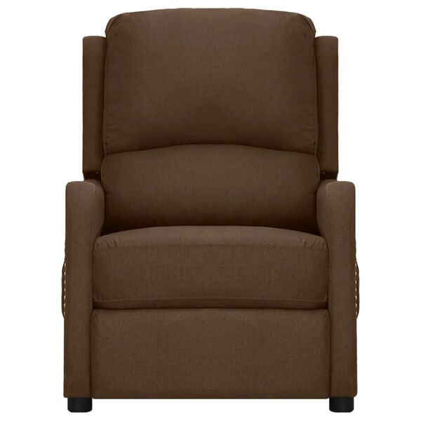 vidaXL Poltrona de massagens reclin&aacute;vel tecido castanho