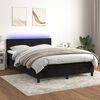 vidaXL Cama box spring c/ colch&atilde;o/LED 140x200 cm veludo preto