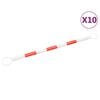 vidaXL Barras retr&aacute;teis para cones sinaliza&ccedil;&atilde;o 10 pcs 116-197 cm ABS