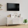 vidaXL M&oacute;vel p/ TV 102x44,5x50 cm derivados madeira branco brilhante