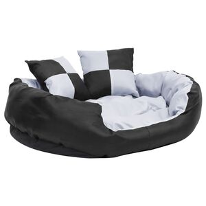 vidaXL Almofadão p/ cães reversível e lavável 85x70x20 cm cinza/preto