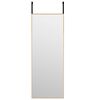 vidaXL Espelho para porta 30x80 cm vidro e alum&iacute;nio dourado