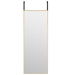 vidaXL Espelho para porta 30x80 cm vidro e alum&iacute;nio dourado