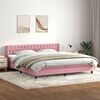 vidaXL Cama com molas/colch&atilde;o 180x210 cm veludo Rosa